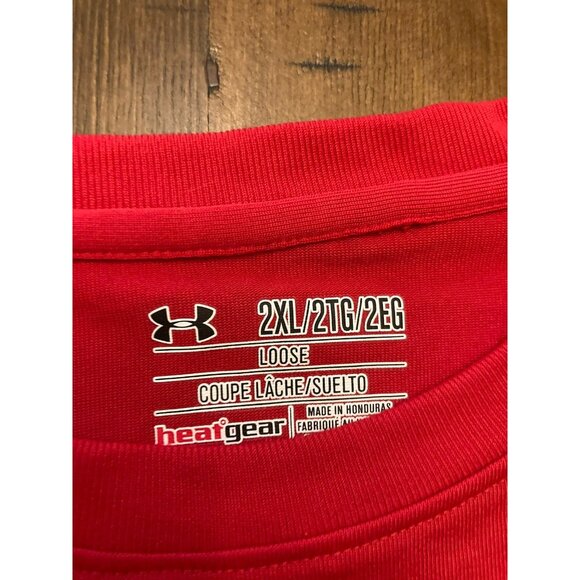 Under Armour Shirt Mens 2XL Red Flash Alter Ego Loose HeatGear DC Comics Gym - Picture 3 of 4